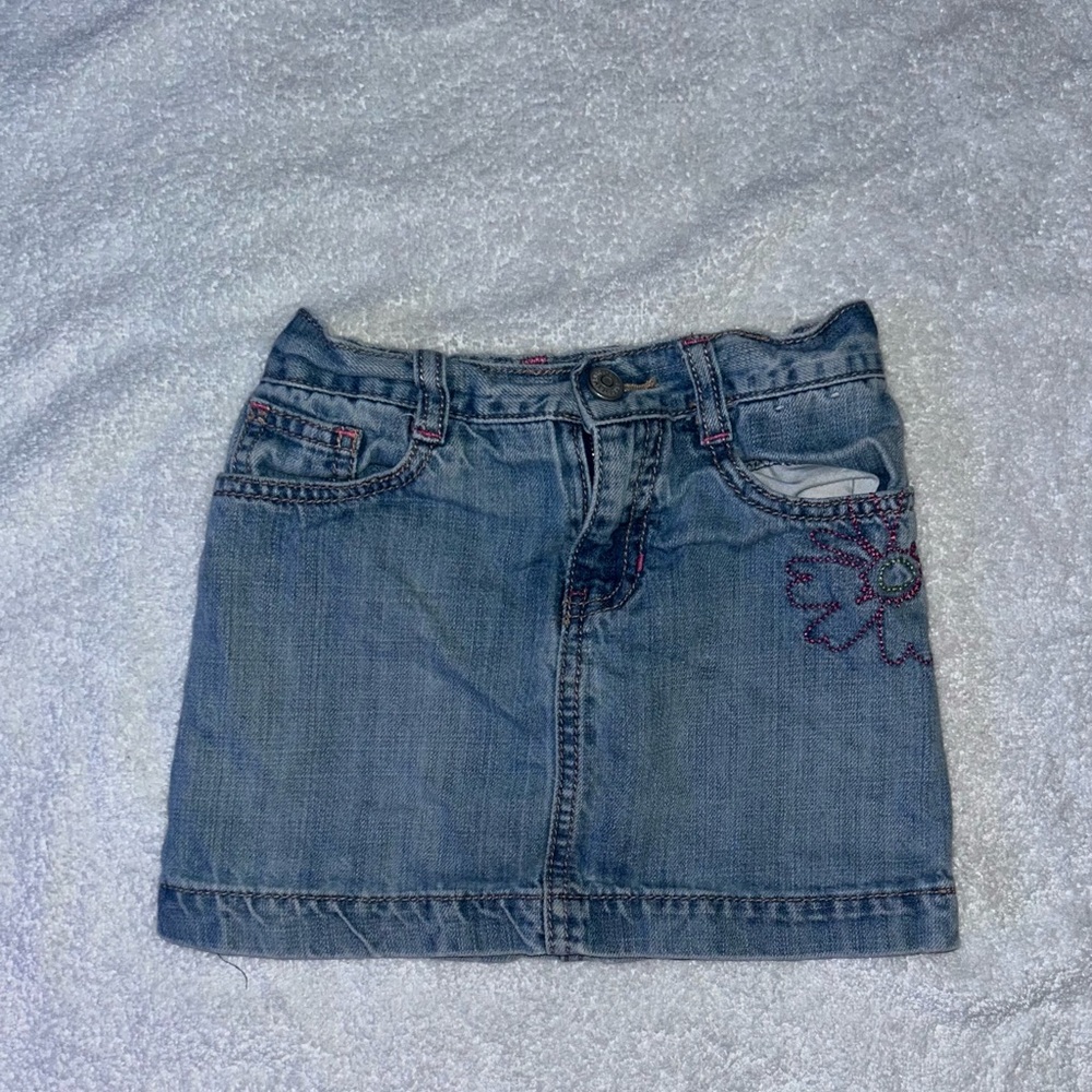 Kid’s denim Skirt with Embroidered Detail